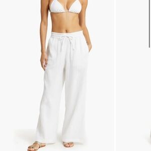 Sea Level Swim Sunset Beach High Waist Cotton Gauze Cover-Up Pants